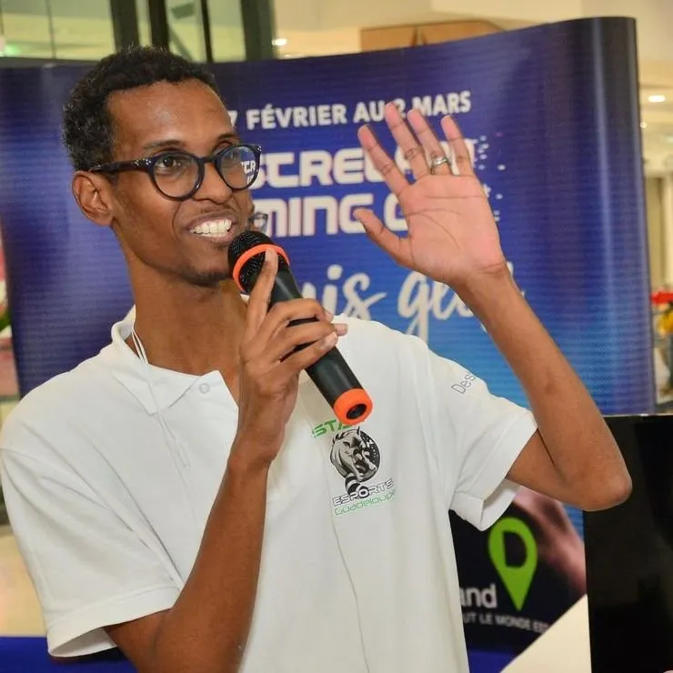 Andy Zébus en animation lors d’un événement gaming en Guadeloupe